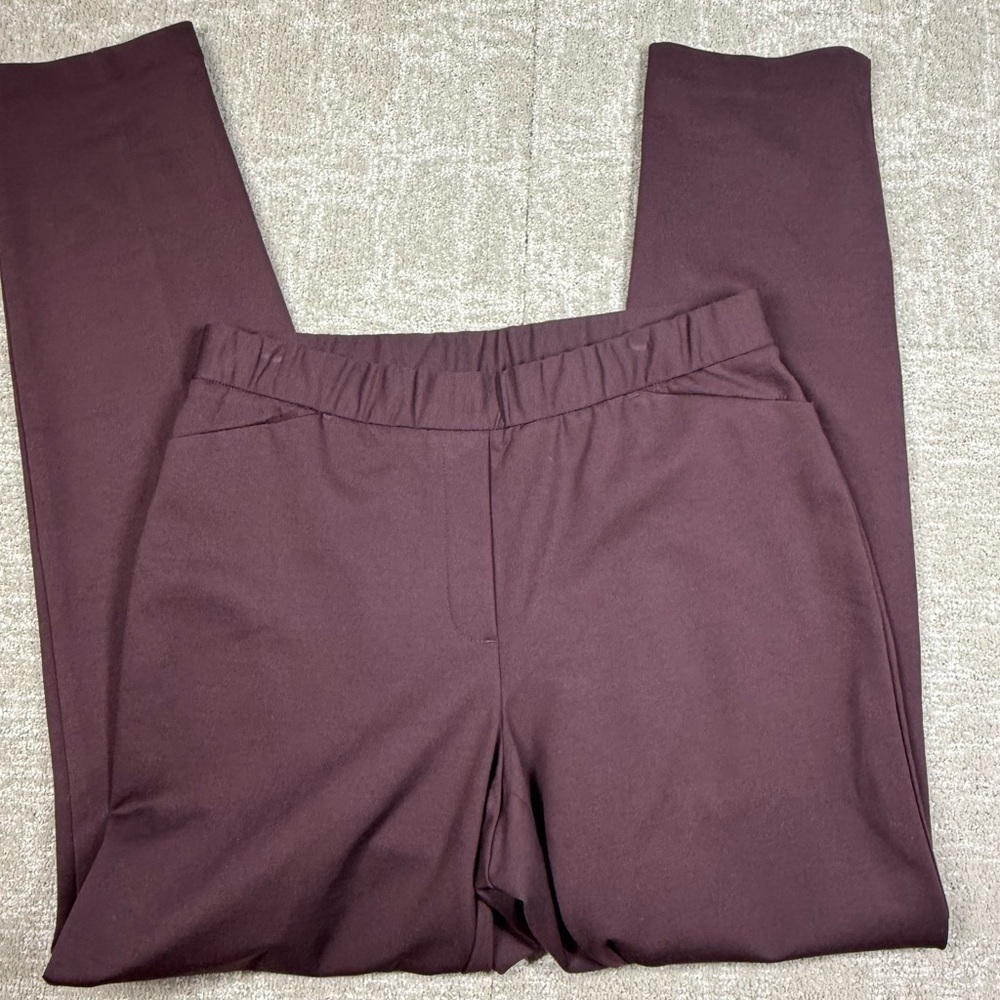 J. Jill Ponte Slim Leg Purple Casual Stretch Pant Womens Size M Tall